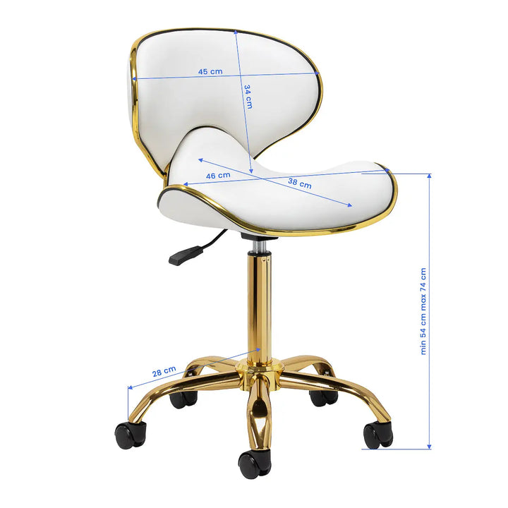 Gabbiano Kosmetikhocker Q-4599G Weiß - Kosmetikhocker