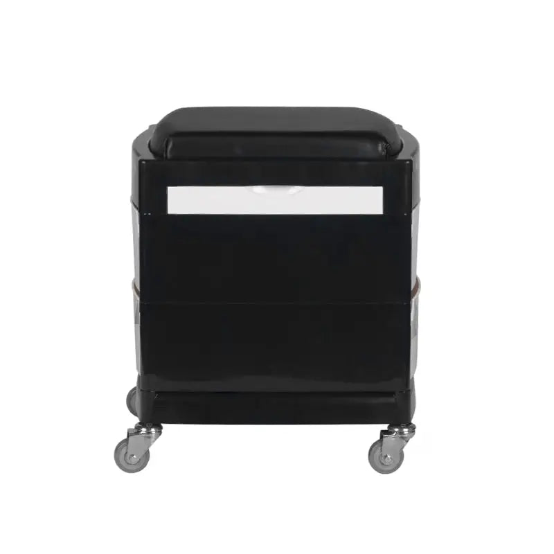 Schwarzer rollender Lagerwagen Gabbiano Pediküre mit Fußablage Schwarz/Weiß