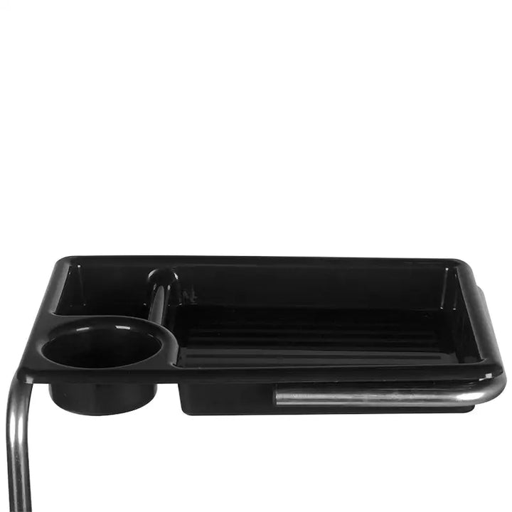 Schwarzer Plastikbehälter mit Cupholder für Gabbiano Pediküre Wagen mit Fußablage