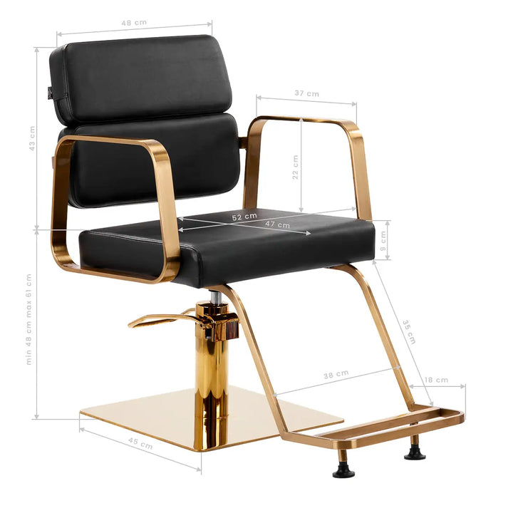 Gabbiano Porto-GM Friseurstuhl schwarz - Friseurstuhl