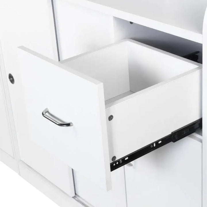 Offene weiße Schublade mit Metallgriff für Gabbiano Rezeption Theke Q-0333