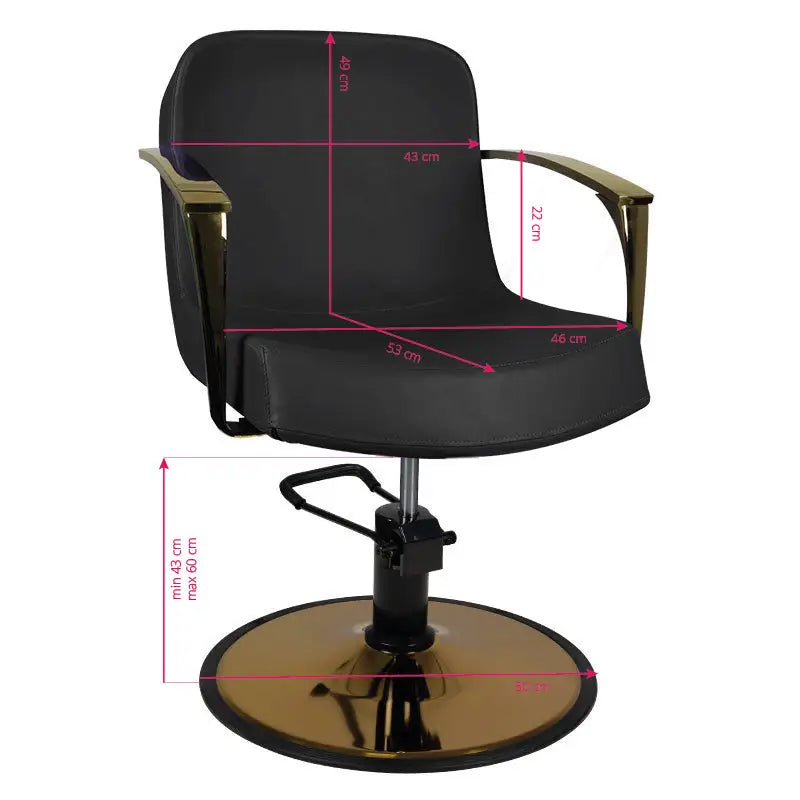 Gabbiano Styling-Stuhl Bologna Gold - Schwarz - Friseurstuhl