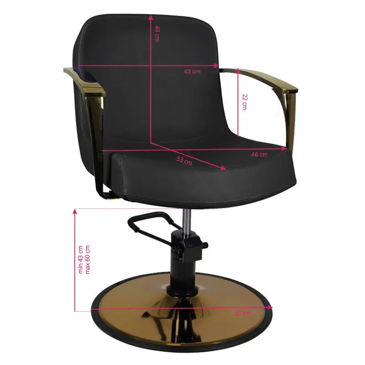 Gabbiano Styling-Stuhl Bologna Gold - Schwarz - Friseurstuhl