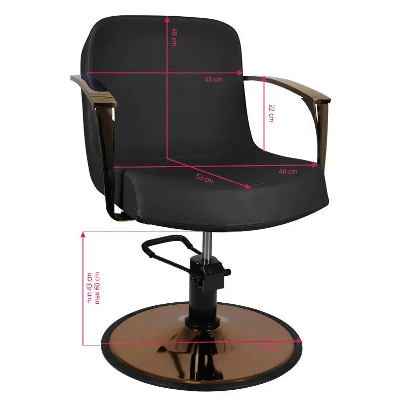Gabbiano Styling-Stuhl Bologna Kupfer Schwarz - Friseurstuhl
