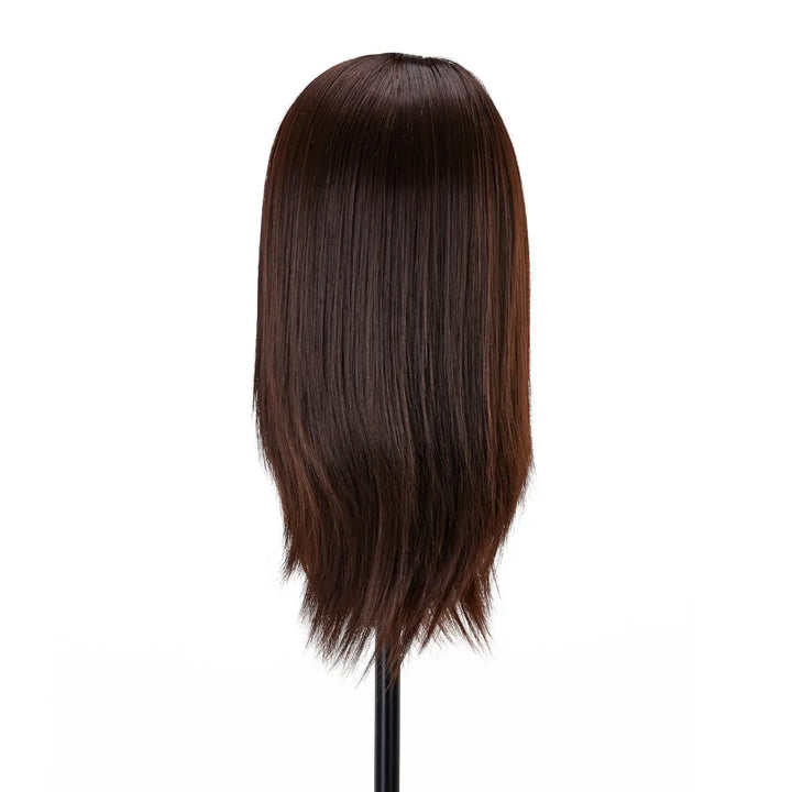Gabbiano Trainingskopf mit Friseurbarthaar WZ4 synthetisches Haar Farbe 4# Länge 8’’ + 6’’ - Trainingskopf