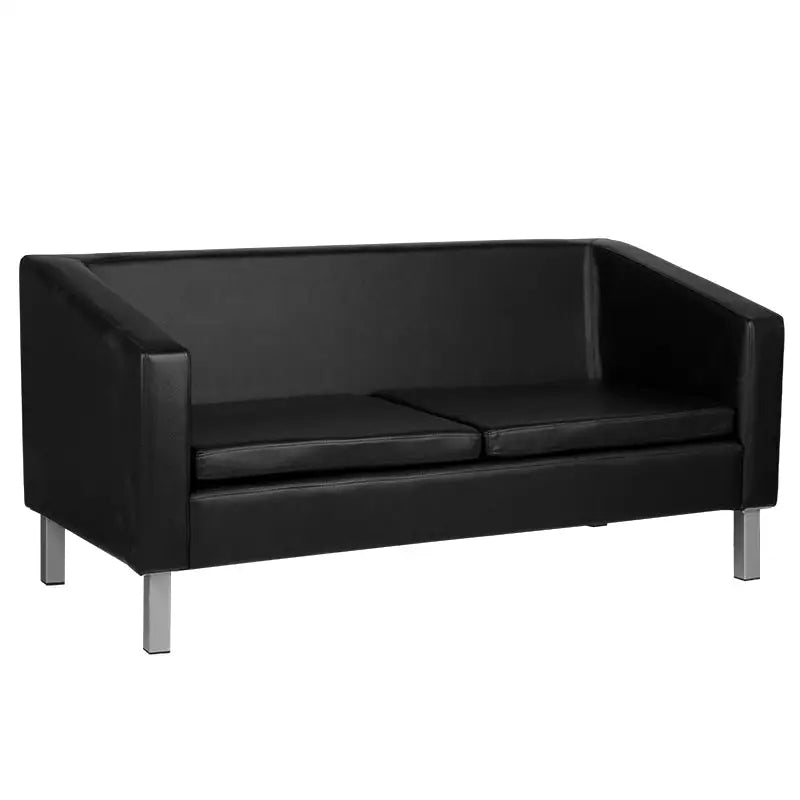 Schwarzes Lederimitat Love Seat Gabbiano Wartezimmersofa bm18003
