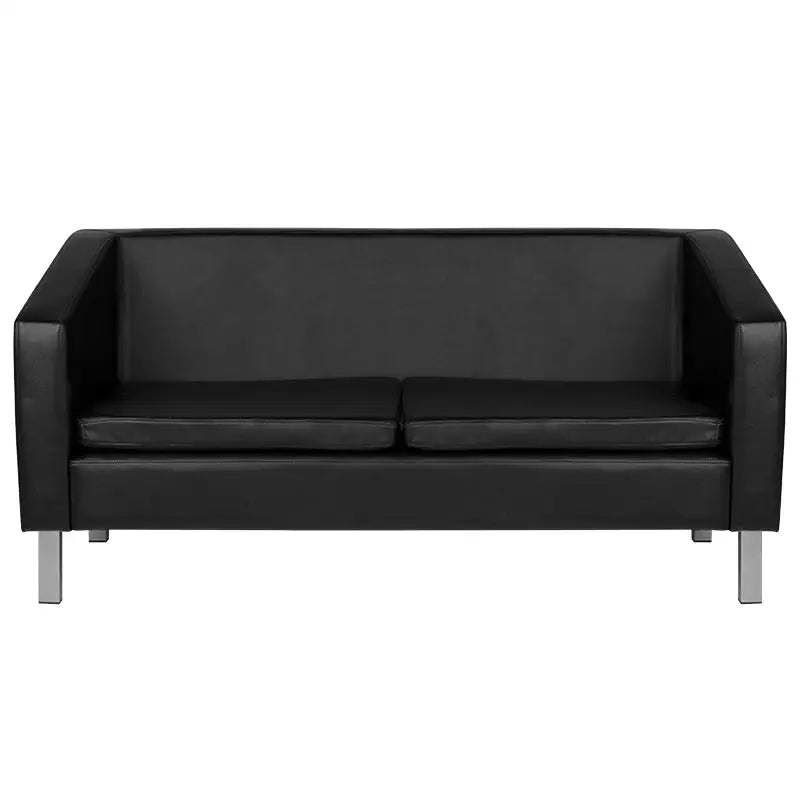 Schwarzes Ledersofa Gabbiano Wartezimmersofa bm18003 Zwei-Sitzer komfortabel