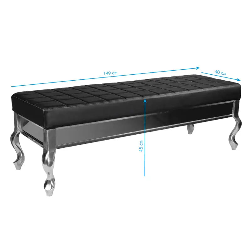 Schwarzes gepolstertes Bank mit spiegelnder Basis im Gabbiano Wartezimmersofa f011 Design