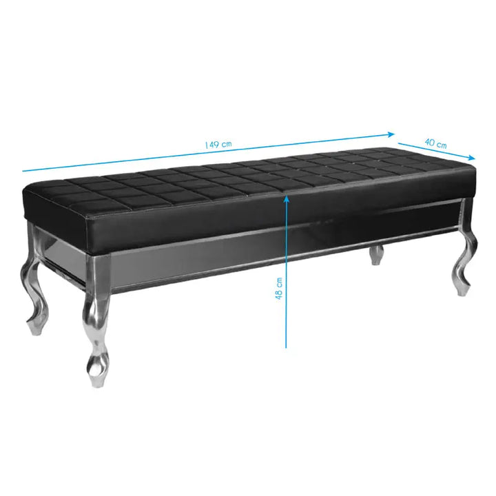 Schwarzes gepolstertes Bank mit spiegelnder Basis im Gabbiano Wartezimmersofa f011 Design