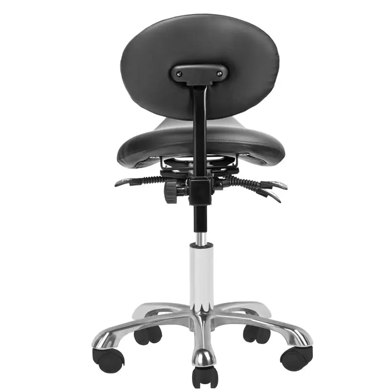 Schwarzer saddle-Design-Rollstuhl Giovanni Kosmetikhocker 1025 für Salon und Studio