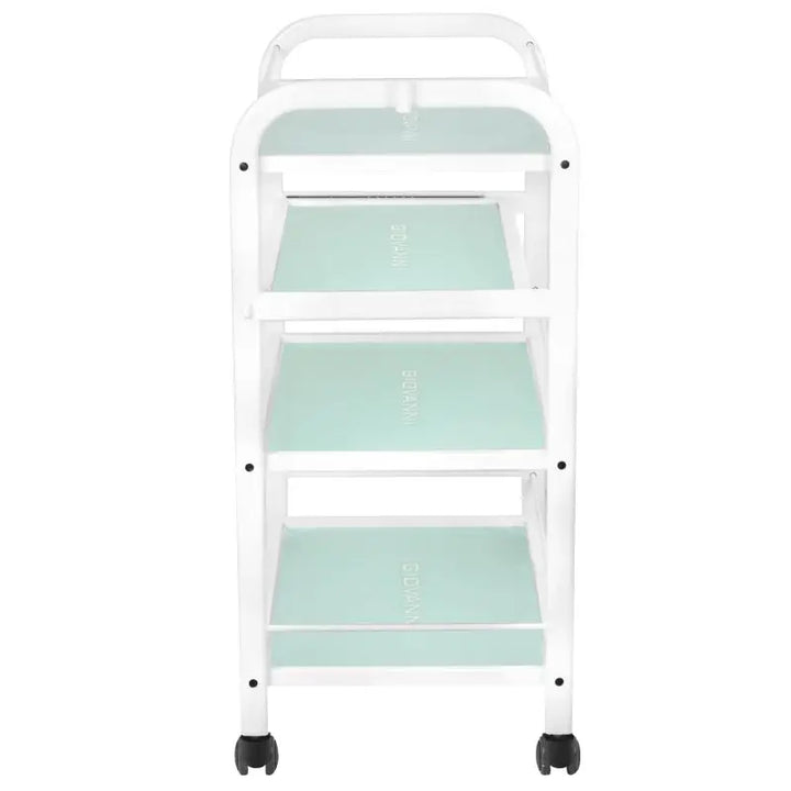 Weiße rollende Aufbewahrungskarte für Kosmetik im Giovanni Kosmetikwagen Typ 1015a