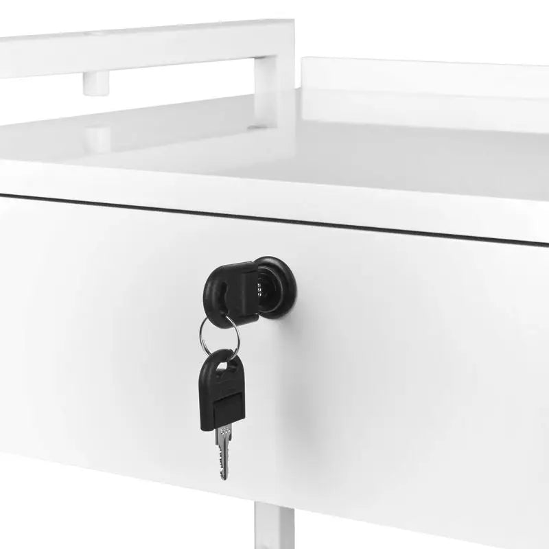 Weißer Schubladenkasten mit Schlüssel für Giovanni Kosmetikwagen Typ 1019a