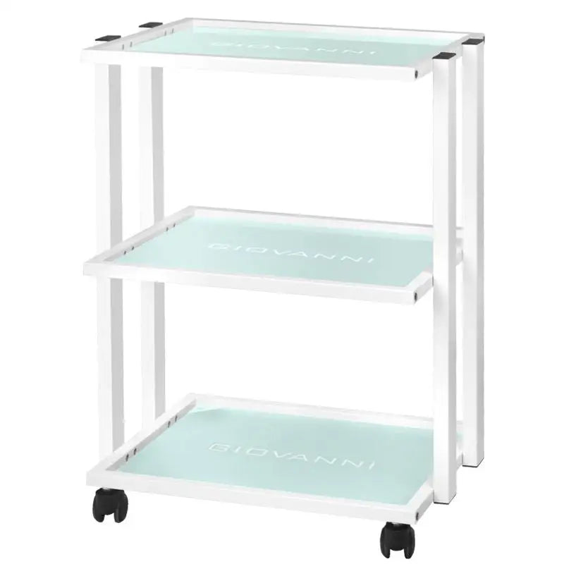 Weiße dreistufige rollende Cart für Kosmetik und Zubehör im Giovanni Kosmetikwagen Typ 1041