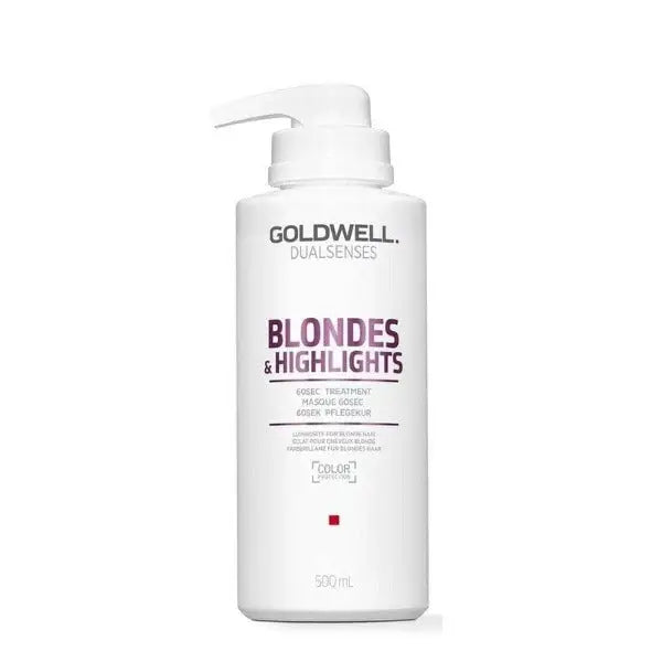 Weiße Flasche für Haarbehandlung Goldwell Blondes & Highlights 60 sec Treatment