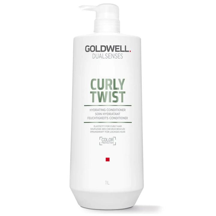 Weiße Flasche Goldwell Dualsenses Curly Twist feuchtigkeitsspendende Spülung für Locken