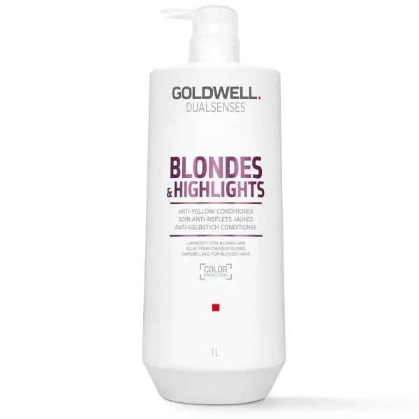 Goldwell Dualsenses Blondes & Highlights Anti-Yellow Conditioner Flasche auf Produktseite