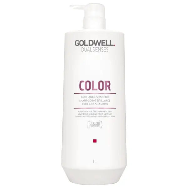 Weiße Flasche Goldwell Dualsenses Color Brilliance Shampoo zur Haarpflege