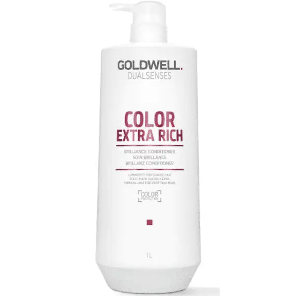 Weiße Flasche Goldwell Dualsenses Color Extra Rich Brillance Conditioner für gepflegtes Haar
