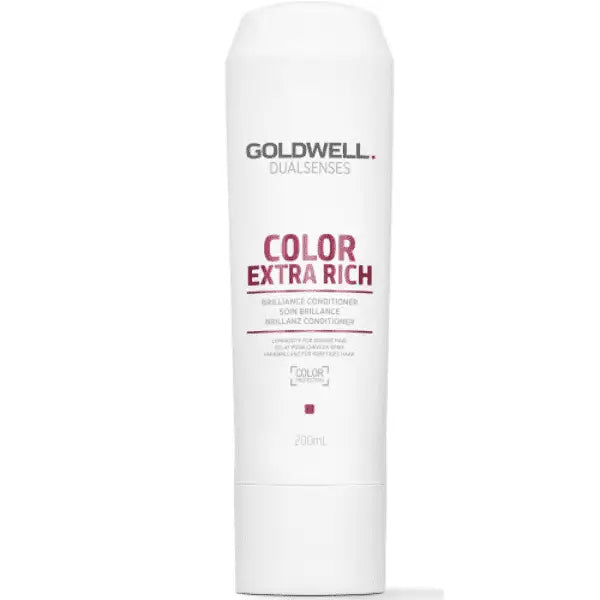 Weiße Flasche Goldwell Dualsenses Color Extra Rich Conditioner für brillante Haarfarbe