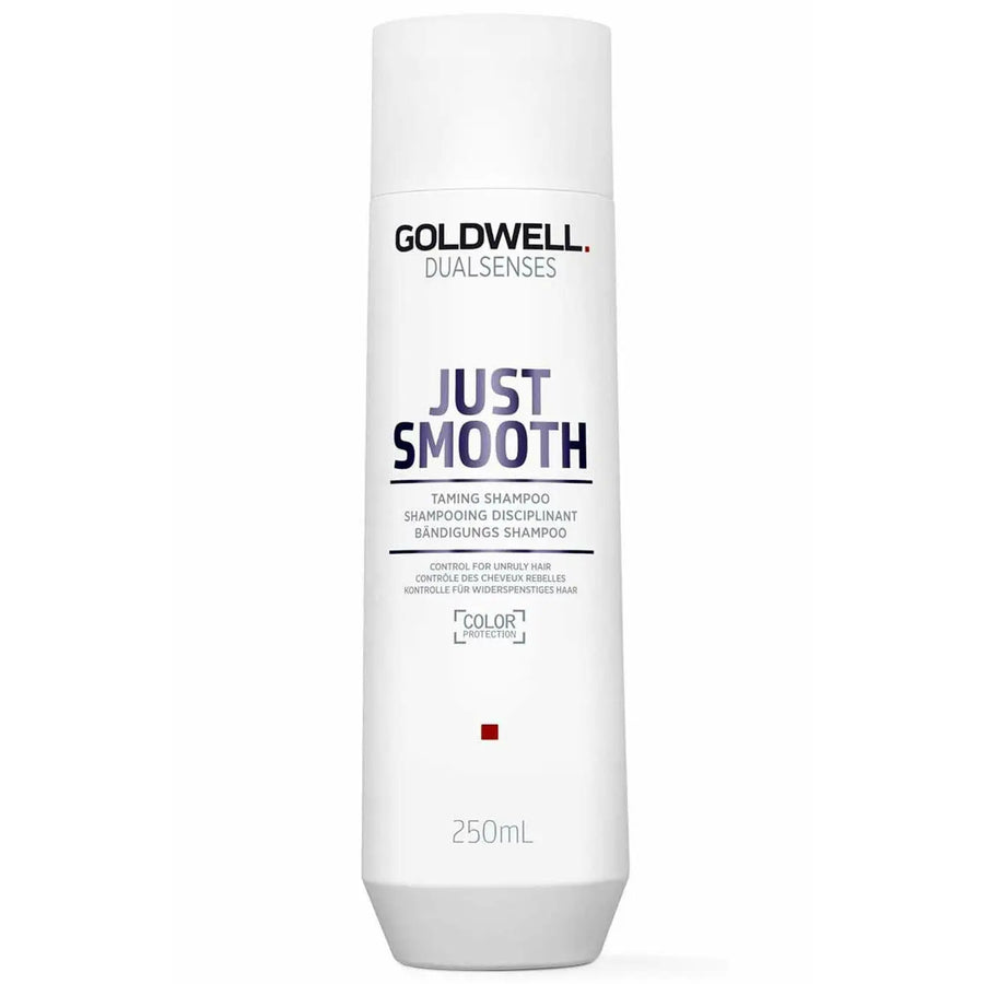 Weißer Flaschen-Body mit Goldwell Dualsenses Just Smooth Taming Shampoo
