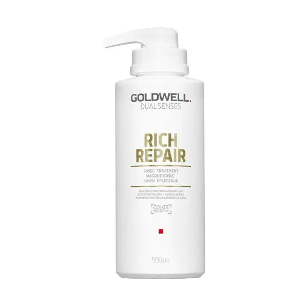 Weiße Flasche mit Pumpe für Goldwell Dualsenses Rich Repair 60sec Treatment