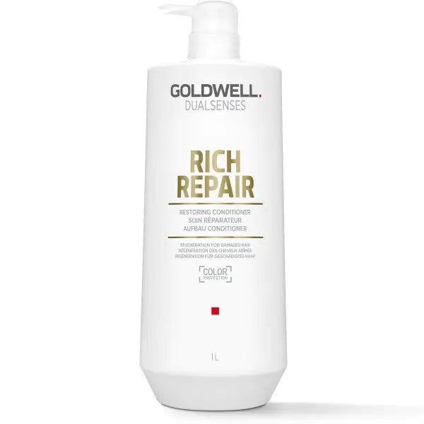 Weiße Flasche Goldwell Dualsenses Rich Repair Restoring Conditioner Haarkur