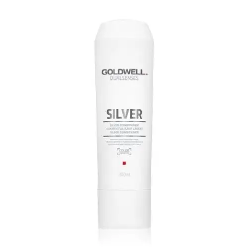 Weiße Flasche Goldwell Dualsenses Silver Conditioner 200ml für blondes, glänzendes Haar