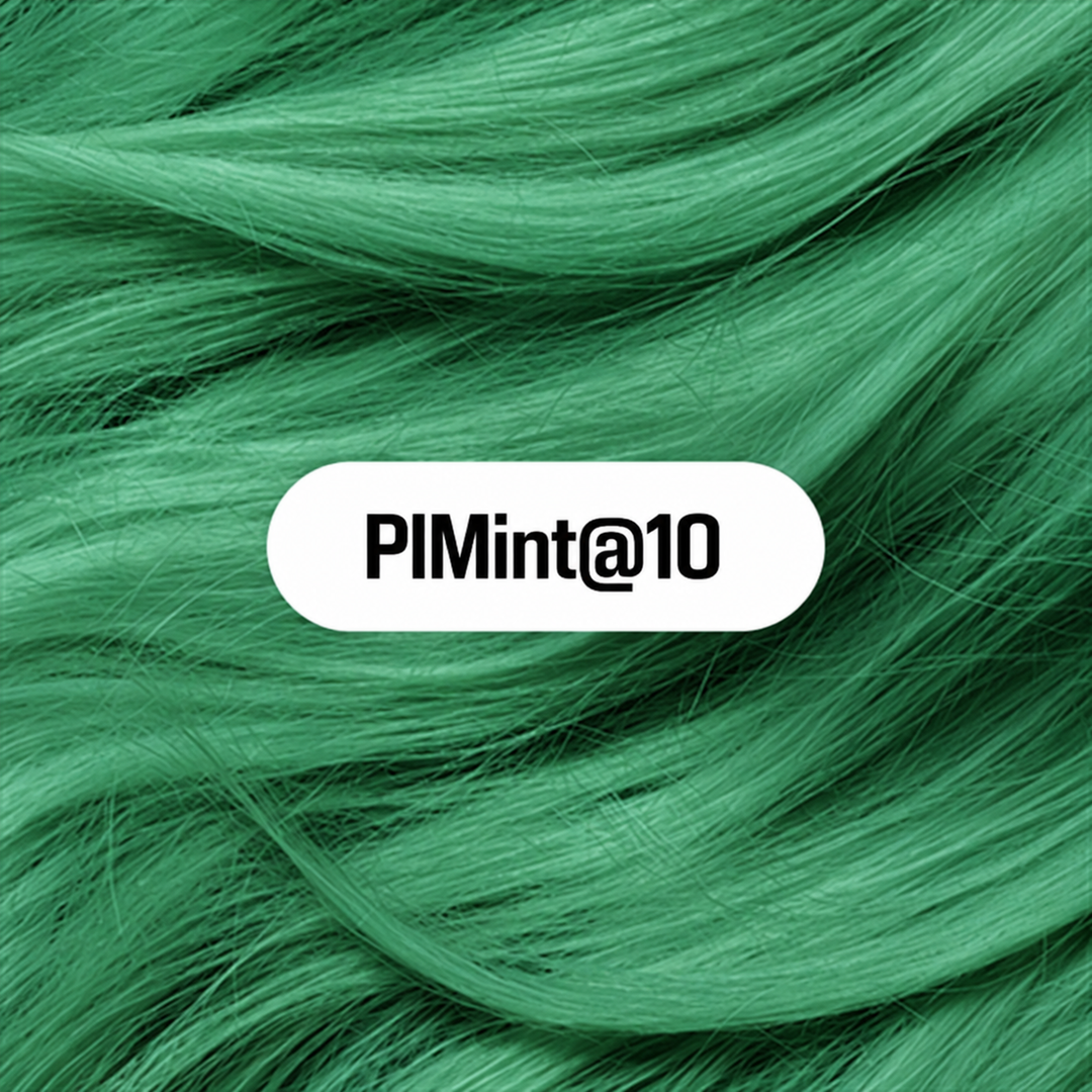 Goldwell Elumen PlMint@10 – Haarmuster auf Ausgangstonhöhe 10, Strähnenform nach Hersteller-Farbkarte vereinheitlicht