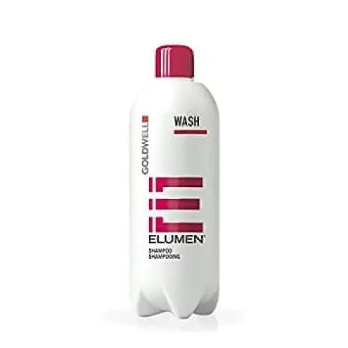 Weiße Flasche Goldwell Elumen Shampoo & Haarkur Reisegröße auf weißem Hintergrund