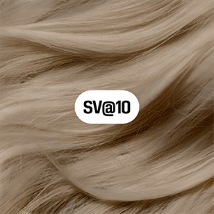 Goldwell Elumen SV@10 – Hersteller-Haarmuster auf Ausgangstonhöhe 10