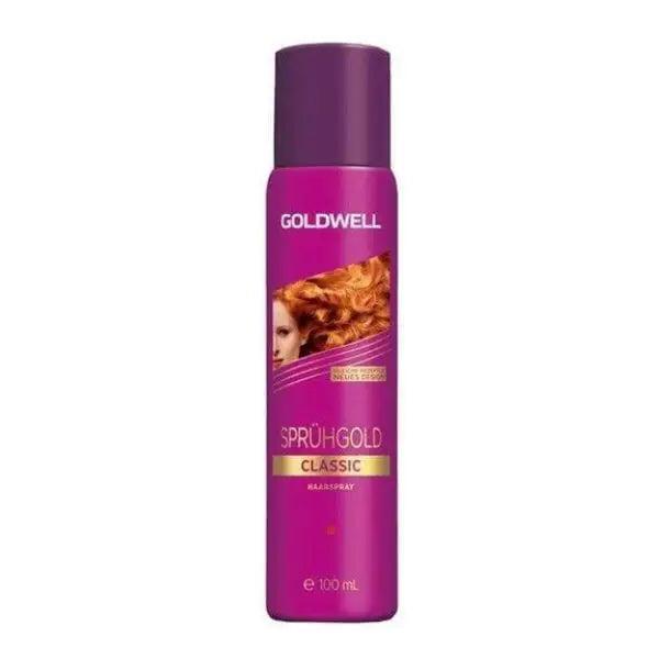 Lila Haarspray Dose für professionellen Look mit Goldwell Sprühgold Classic