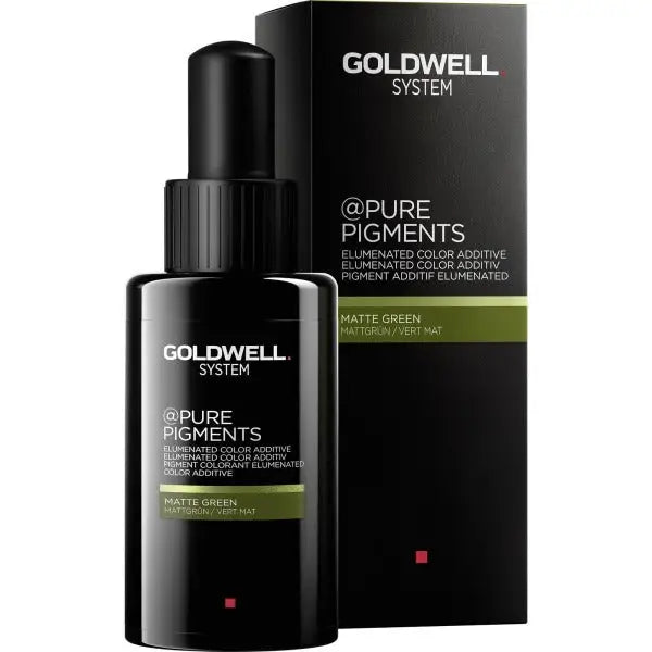 Goldwell System Pure Pigments matte grüner Haarfarbzusatz auf Produktdisplay