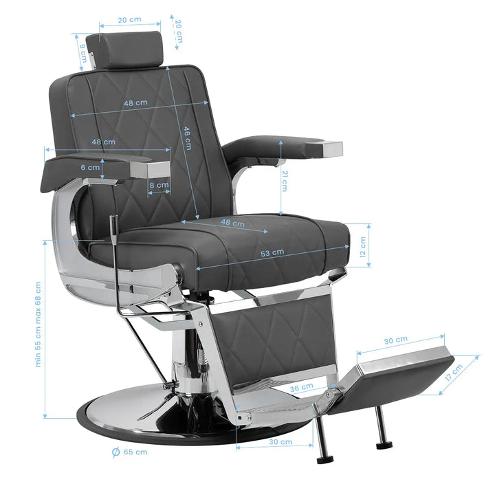 Hair System Barber Stuhl BM88066 Grau - Barberstuhl