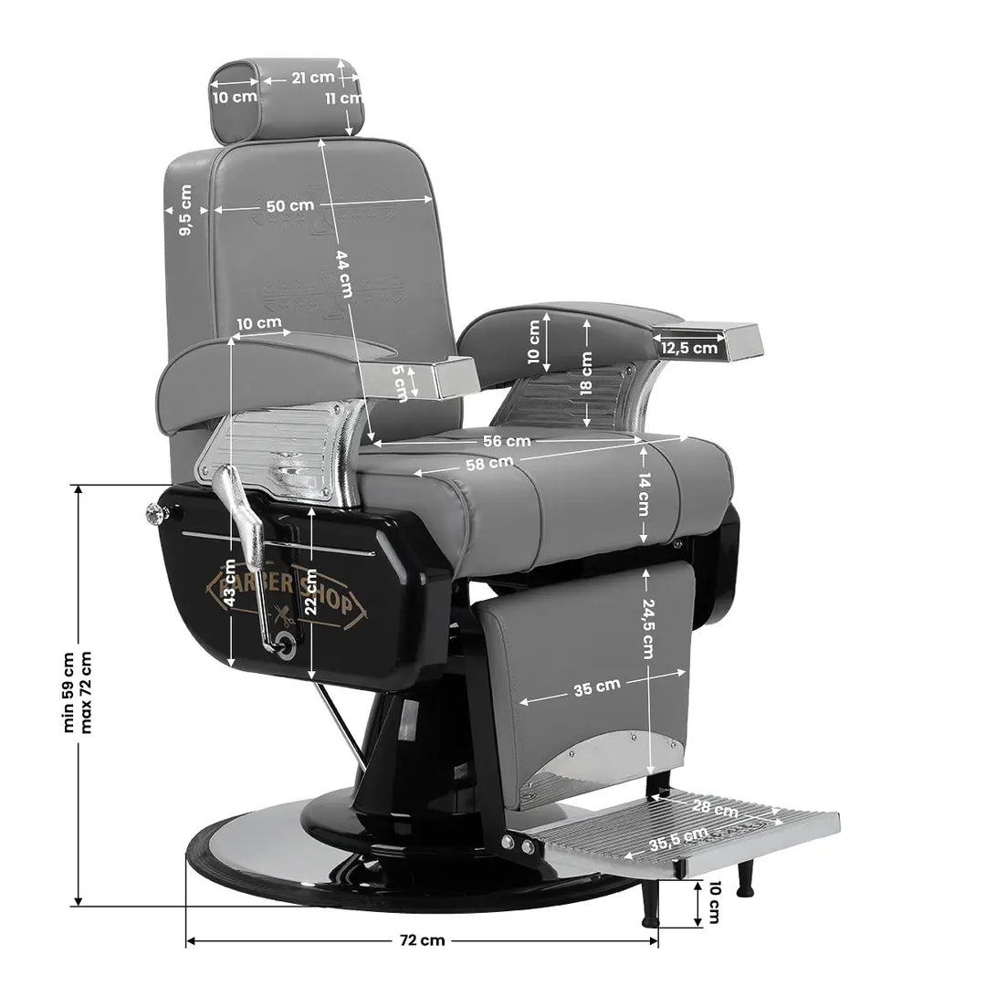Hair System Barberstuhl MT-91 Grau - Barberstuhl