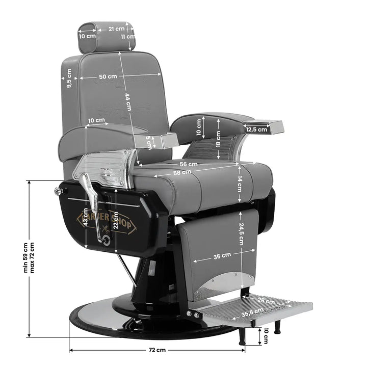 Hair System Barberstuhl MT-91 Grau - Barberstuhl