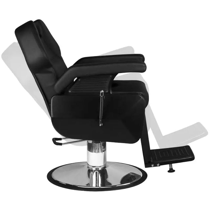 Schwarzer Barberstuhl mit verstellbaren Funktionen für den Friseurbereich in New York