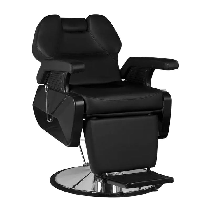 Schwarzer Ledersalonstuhl Hair System Barberstuhl New York in modern Barber Shop