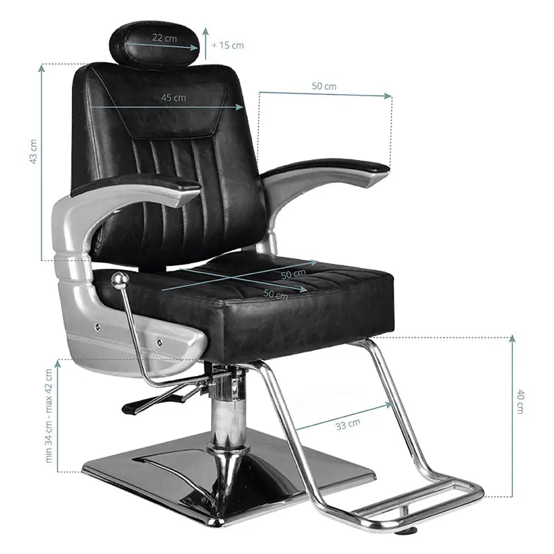 Hair System Barbierstuhl SM182 Schwarz - Friseurstuhl