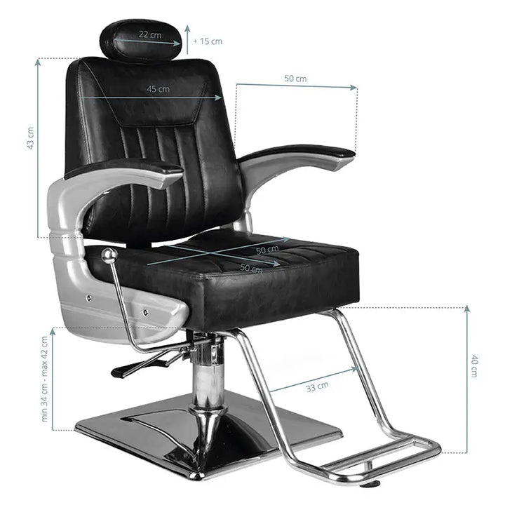 Hair System Barbierstuhl SM182 Schwarz - Friseurstuhl