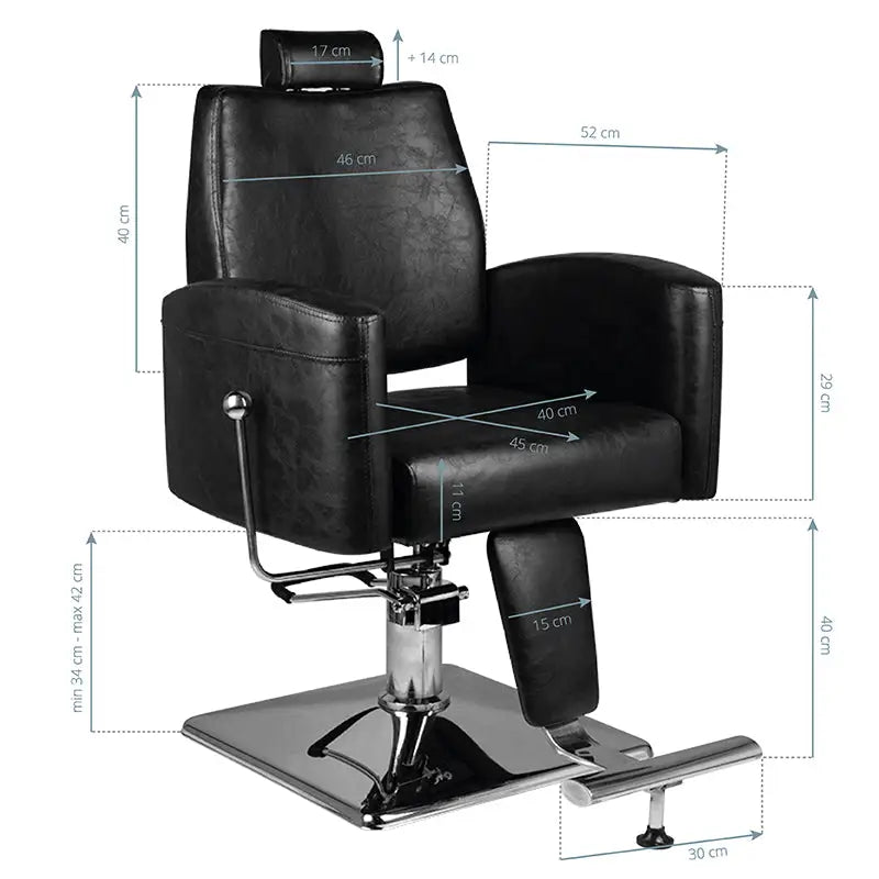Hair System Barbierstuhl SM184 Schwarz - Friseurstuhl