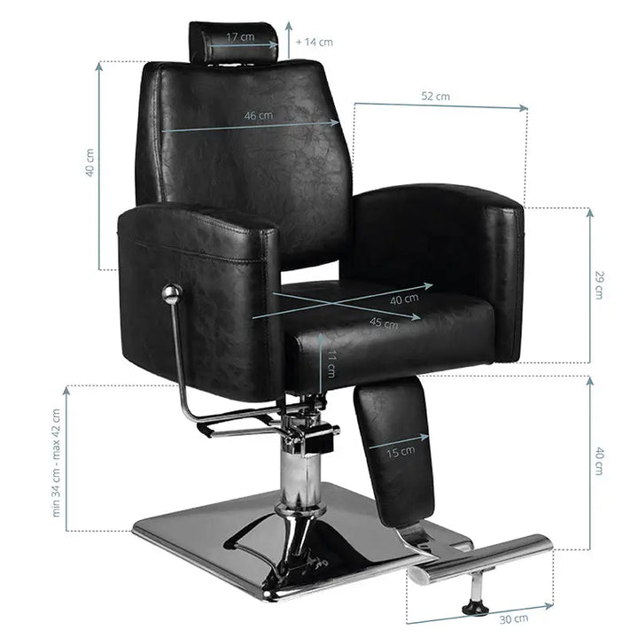 Hair System Barbierstuhl SM184 Schwarz - Friseurstuhl