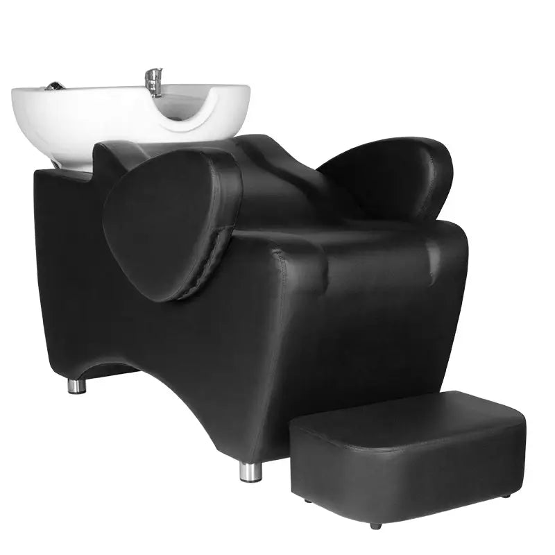 Schwarzer Friseurbad mit Weißer Waschbecken im Hair System Friseur-Waschbecken HSB46
