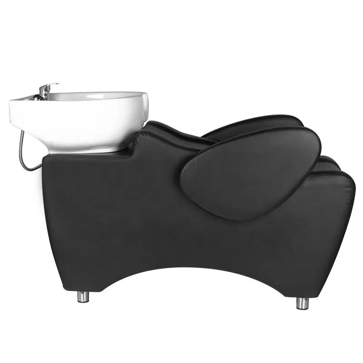 Schwarzer Friseurbadewanne mit weißem Becken aus dem Hair System Friseur-Waschbecken HSB46