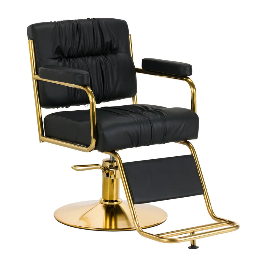 Hair System Friseurstuhl 36 Gold Schwarz - Friseurstuhl