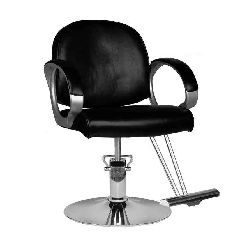 Schwarzer Friseurstuhl Hair System HS00 mit Chromakzenten