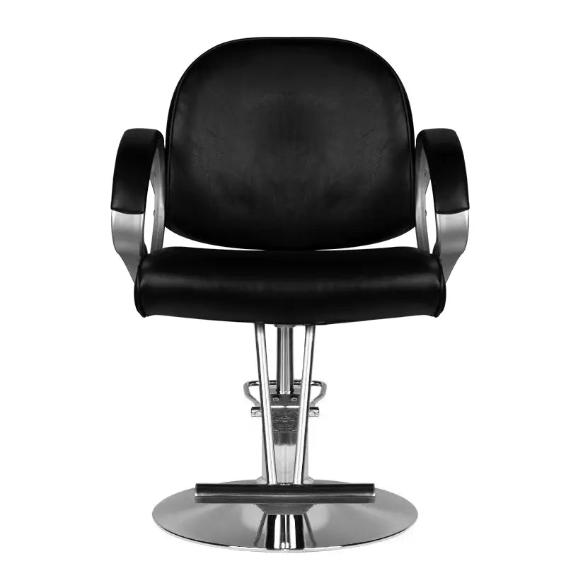 Schwarzer Friseurstuhl Hair System Friseurstuhl HS00 mit silbernen Akzenten