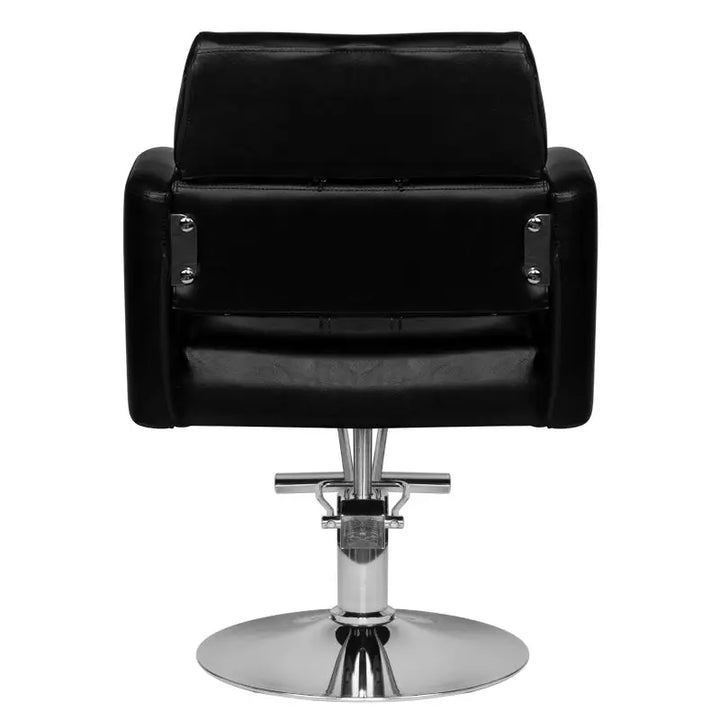 Schwarzer Friseurstuhl mit Chrombasis für Hair System Friseurstuhl HS02 Schwarz