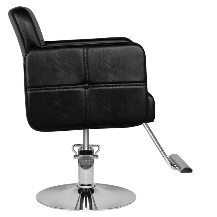 Schwarzer Ledersalonstuhl Hair System Friseurstuhl HS10 in modern Design