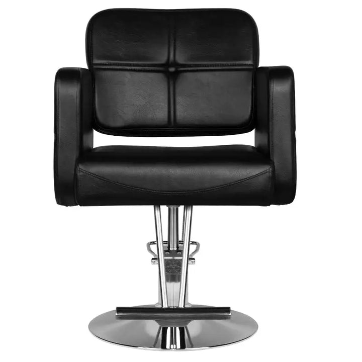 Schwarzer Friseurstuhl Hair System Friseurstuhl HS10 mit Chrombasis