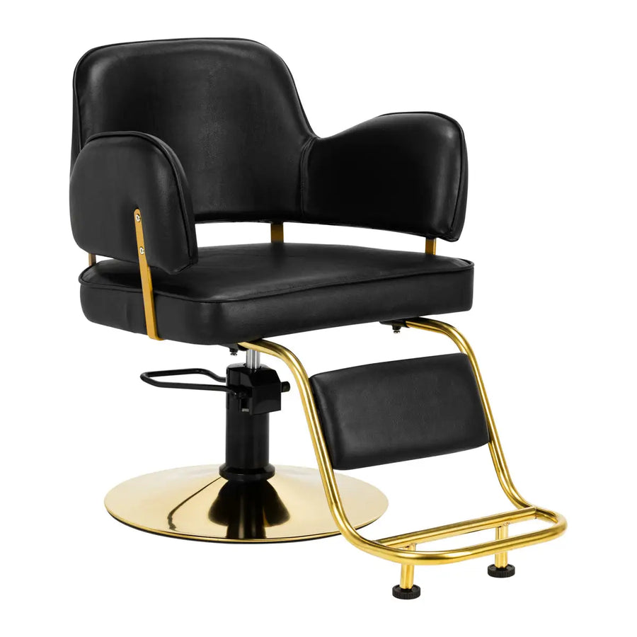 Hair System Friseurstuhl HS13 Schwarz Gold - Friseurstuhl
